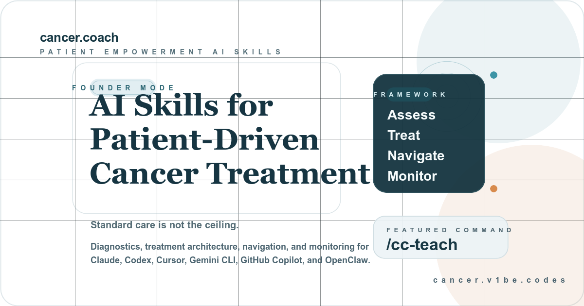 Cancer Coach — AI Skills for Patient-Driven Cancer Treatment